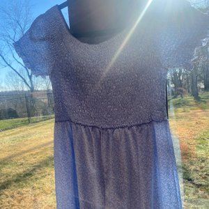 Cute Blue Fully Body Jumpsuit with short sleeves